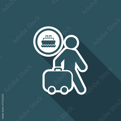 Vector illustration of single isolated navy icon