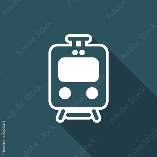 Vector illustration of single isolated train icon