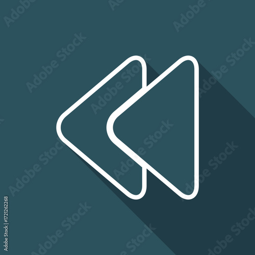 Vector illustration of single isolated rewind icon