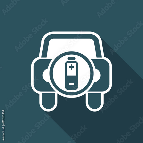 Vector illustration of single isolated car battery icon