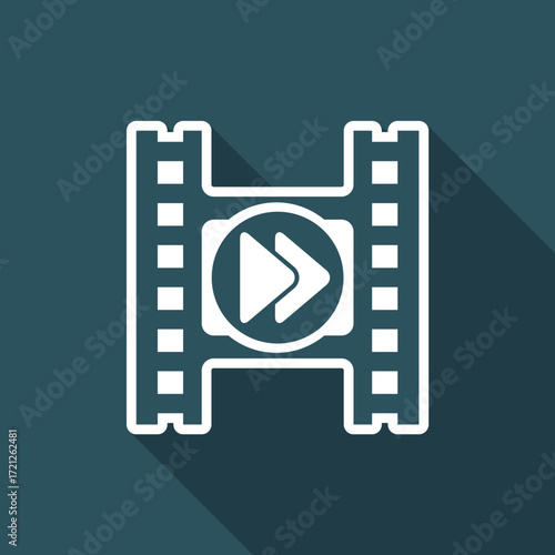 Vector illustration of single isolated video player icon