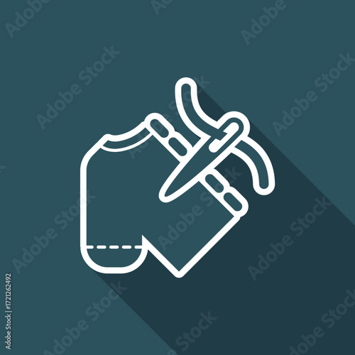 Vector illustration of manufacturing t-shirt icon