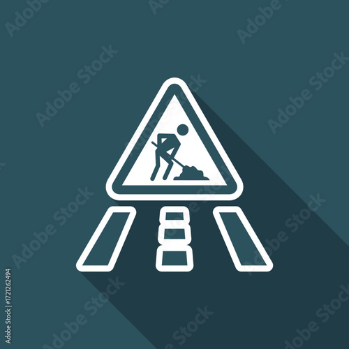 Vector illustration of single isolated work in progress icon