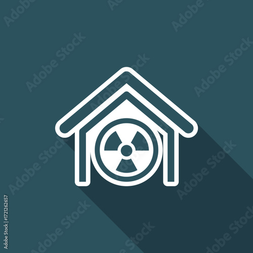 Vector illustration of single isolated radioactive icon