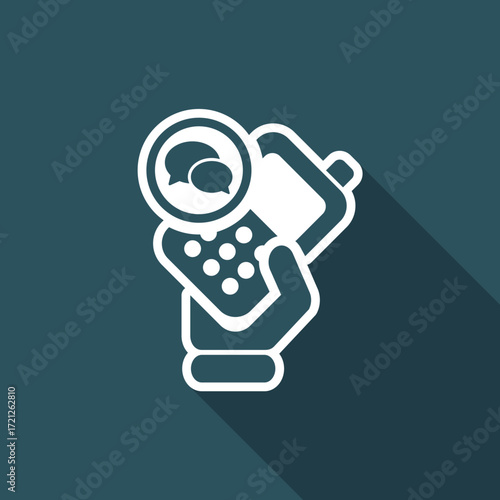 Vector illustration of single isolated phone chat icon