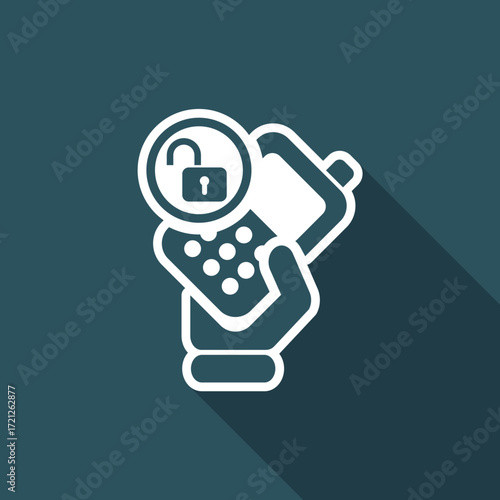 Vector illustration of single isolated phone lock icon