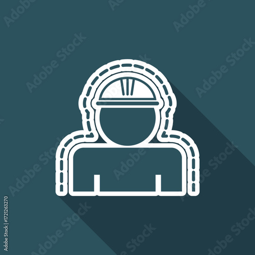 Vector illustration of single isolated worker icon