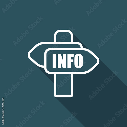 Vector illustration of single isolated cartel info icon