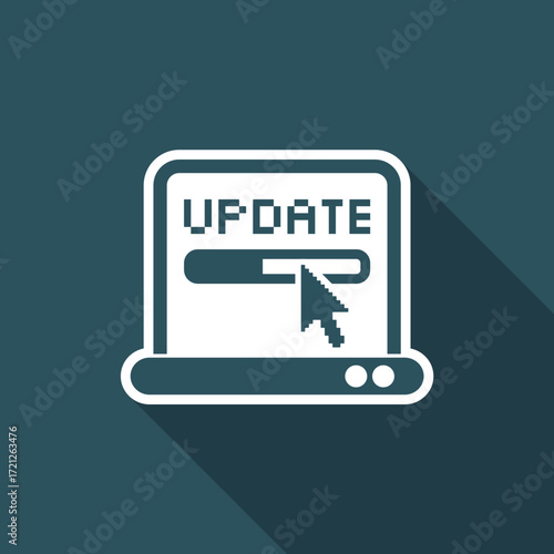 Vector illustration of single isolated update icon