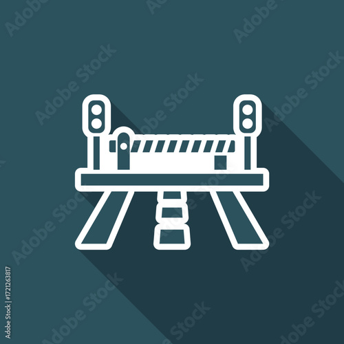 Obraz na płótnie Vector illustration of road and level crossing icon