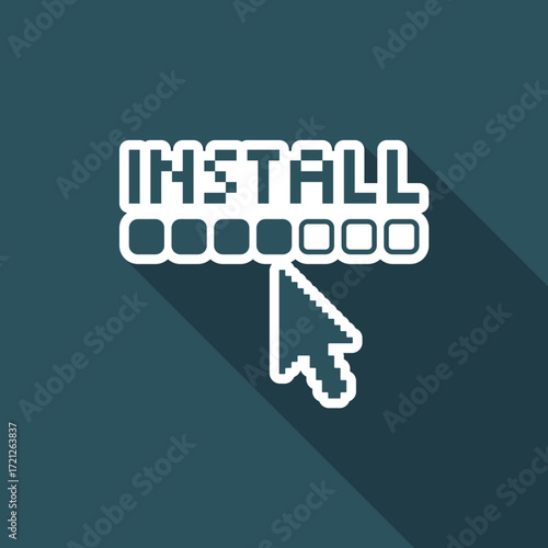 Vector illustration of single isolated install icon