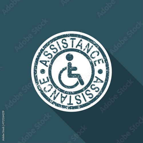 Handicap assistance stamp icon