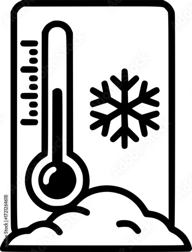 Cold icon vector. winter illustration sign. freezing symbol. Thermometer logo..