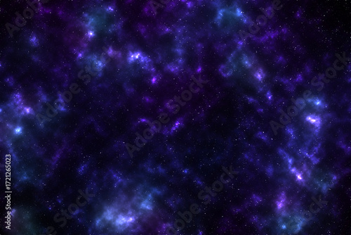 Blue and Purple Space Background. Abstract Cosmic Galaxy. Wallpaper. Illustration