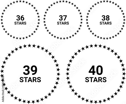 Circle Stars Pattern 36 37 38 39 40 Ring Star Formation Set