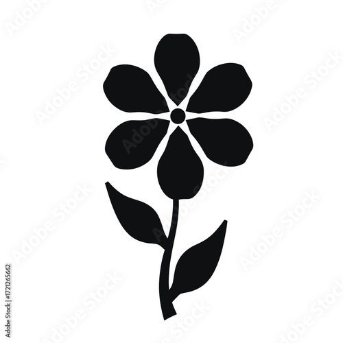 Black flower silhouette design on white background, concept of vector  