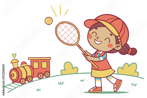 boy playing tennis
