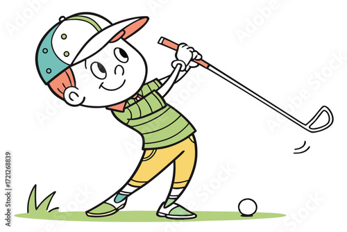 cartoon golf player