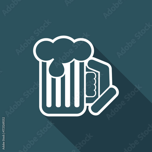 Beer mug - Vector flat icon