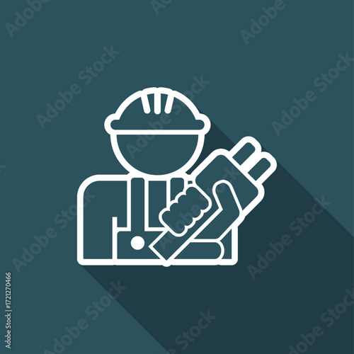 Electrician - Vector flat icon