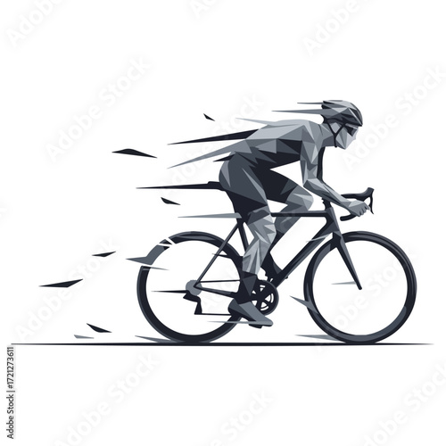 Cyclist in Motion - Speed and Determination.