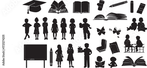 Business people silhouettes vector icon set