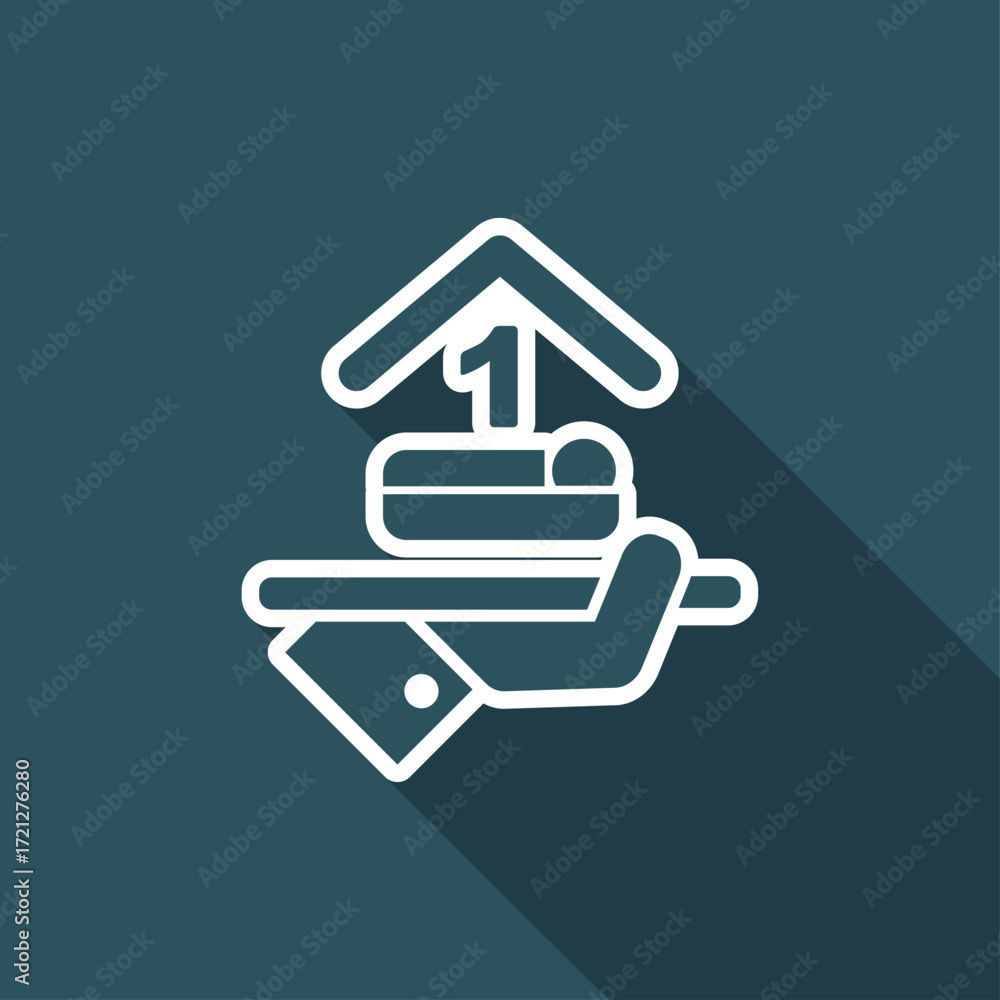 Fototapeta premium Hotel icon. Single bedroom.