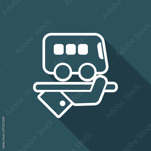 Hotel icon. Bus service.