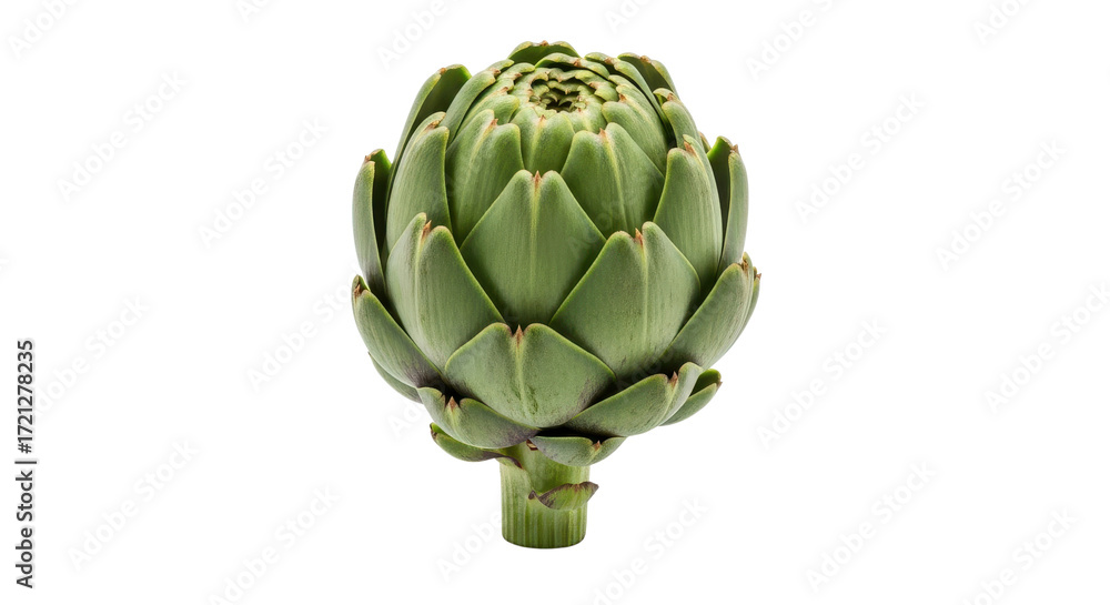 Obraz premium Fresh Green Globe Artichoke Isolated Product Shot on White Background