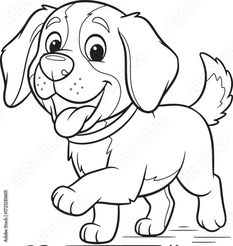 Dog coloring page for kids, children or adult