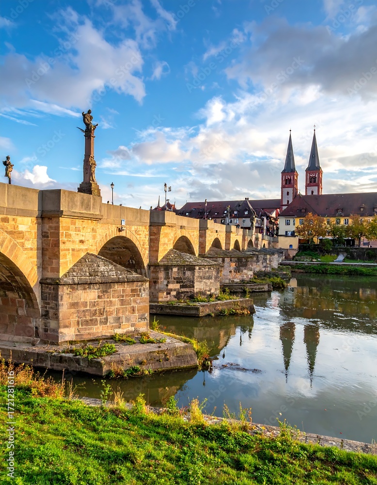Obraz premium Historic bridge over a river