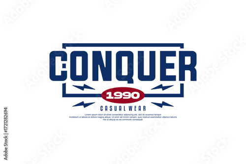 conquer streetwear fashion vector template 