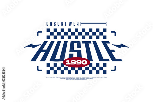 hustle streetwear fashion vector template 