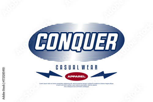 conquer streetwear fashion vector template 