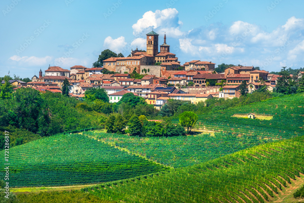 Fototapeta premium Grazzano Badoglio village in Monferrato wine region, Piedmont, Italy