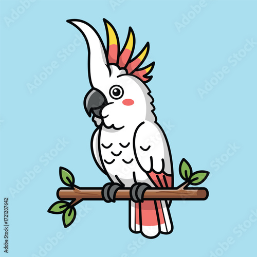 cute parrot character illustration