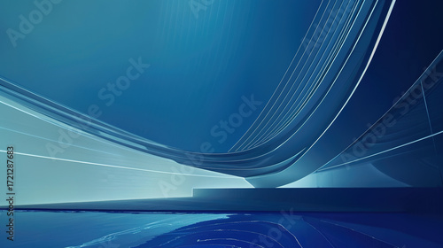 Blue Gray White Conference Background: Modern Corporate Design with Dynamic Layouts, Branding Zones, Stage Backdrops, and Interactive Elements for Professional Summits, Panel Discussions