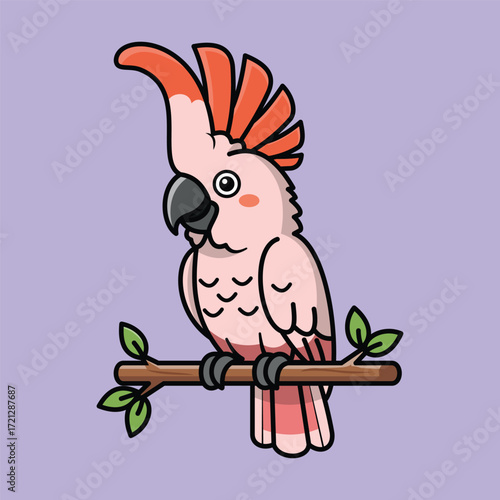 cute parrot character illustration