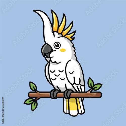 cute parrot character illustration