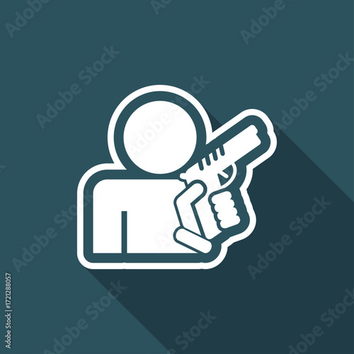 Concept of armed man