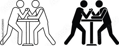 Arm wrestling competition icon vector illustration design art
