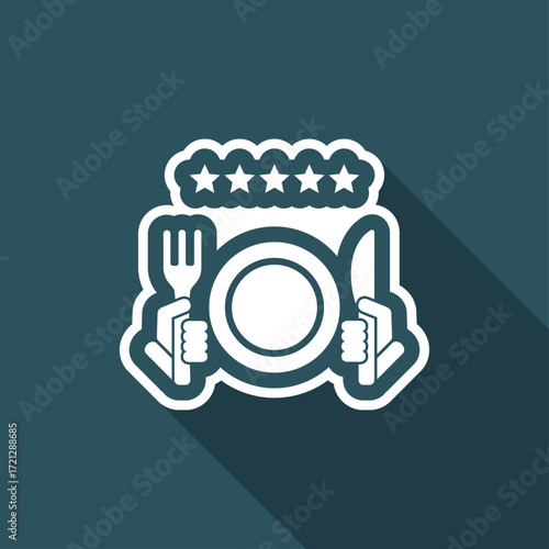 Restaurant icon. Top rating.