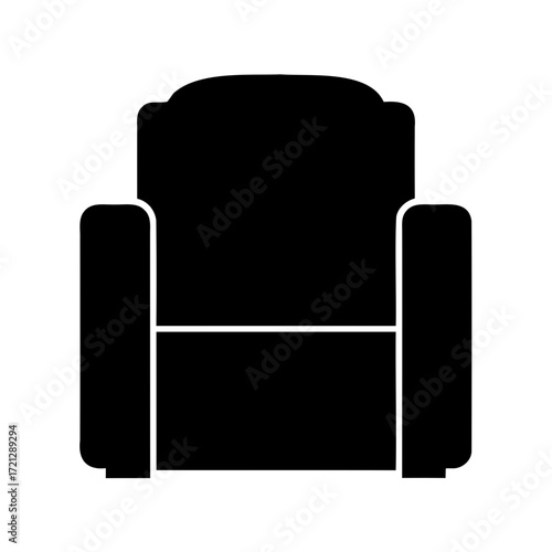 Elegant black armchair with classic design and comfortable aesthetic appearance