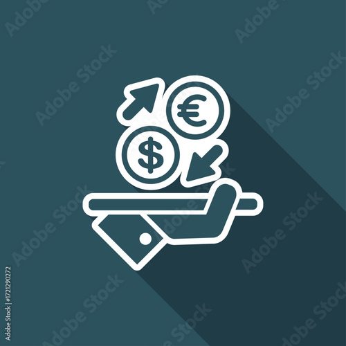 Euro/Dollar - Foreign currency exchange icon