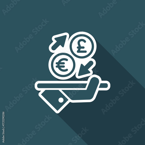 Euro/Sterling - Foreign currency exchange icon
