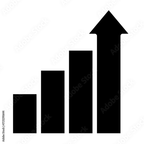  Progress chart icon glyph style vector illustration	
