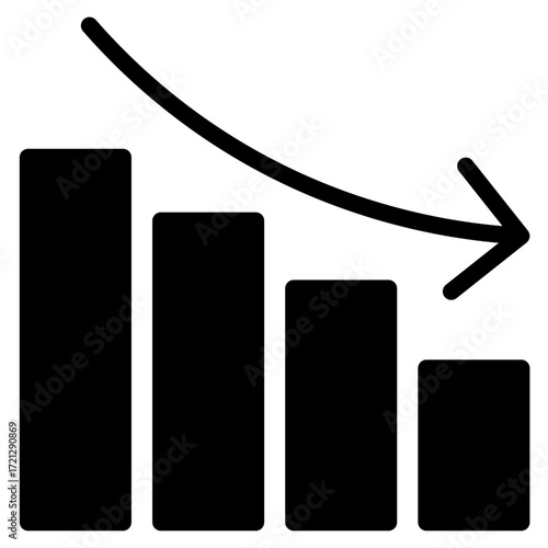 Decrease icon glyph style vector illustration	
