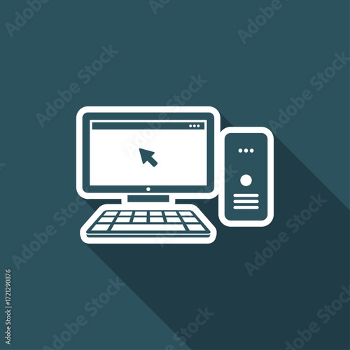 Desktop pc flat icon