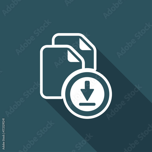 Files multiple downlad - Flat minimal icon