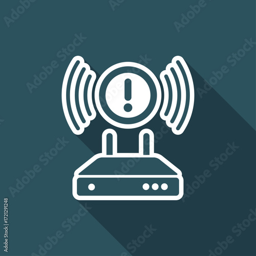 Problem modem connection - Flat minimal icon